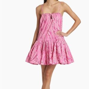 Aje Pink and White Mini Dress